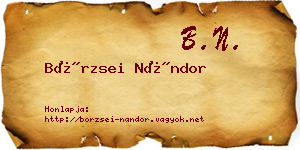 Börzsei Nándor névjegykártya