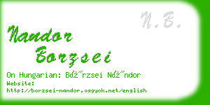 nandor borzsei business card